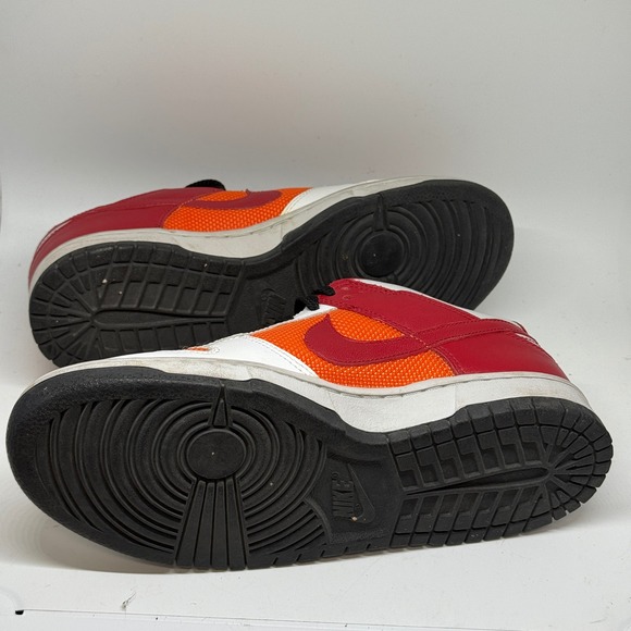 Nike Dunk Low Red Orange White Casual Sneakers Men's Size 7.5 EUC Rare‎ colorway - Picture 6 of 9